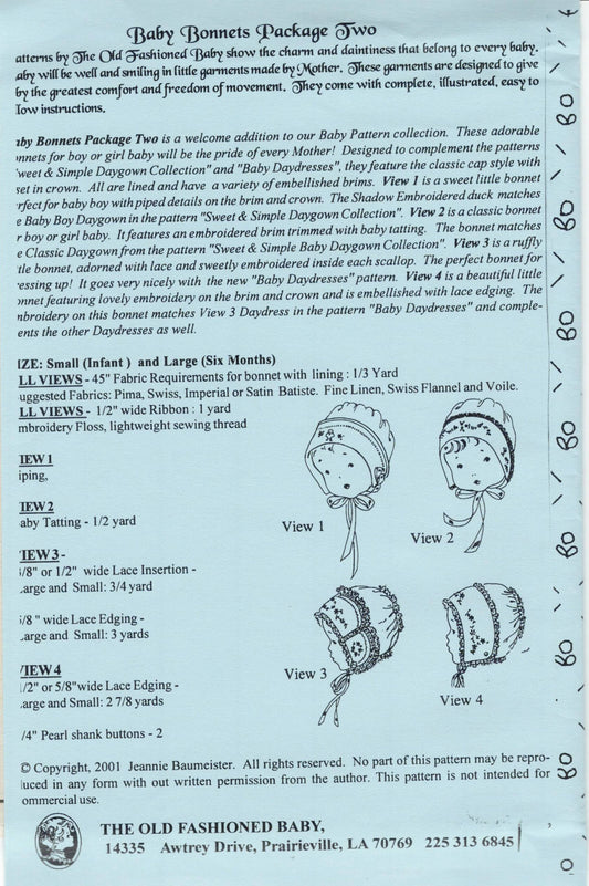 The Old Fashioned Baby - Baby Bonnets 2