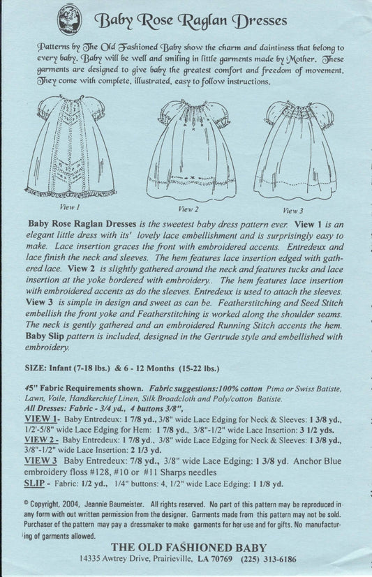 The Old Fashioned Baby - Baby Rose Raglan Dress