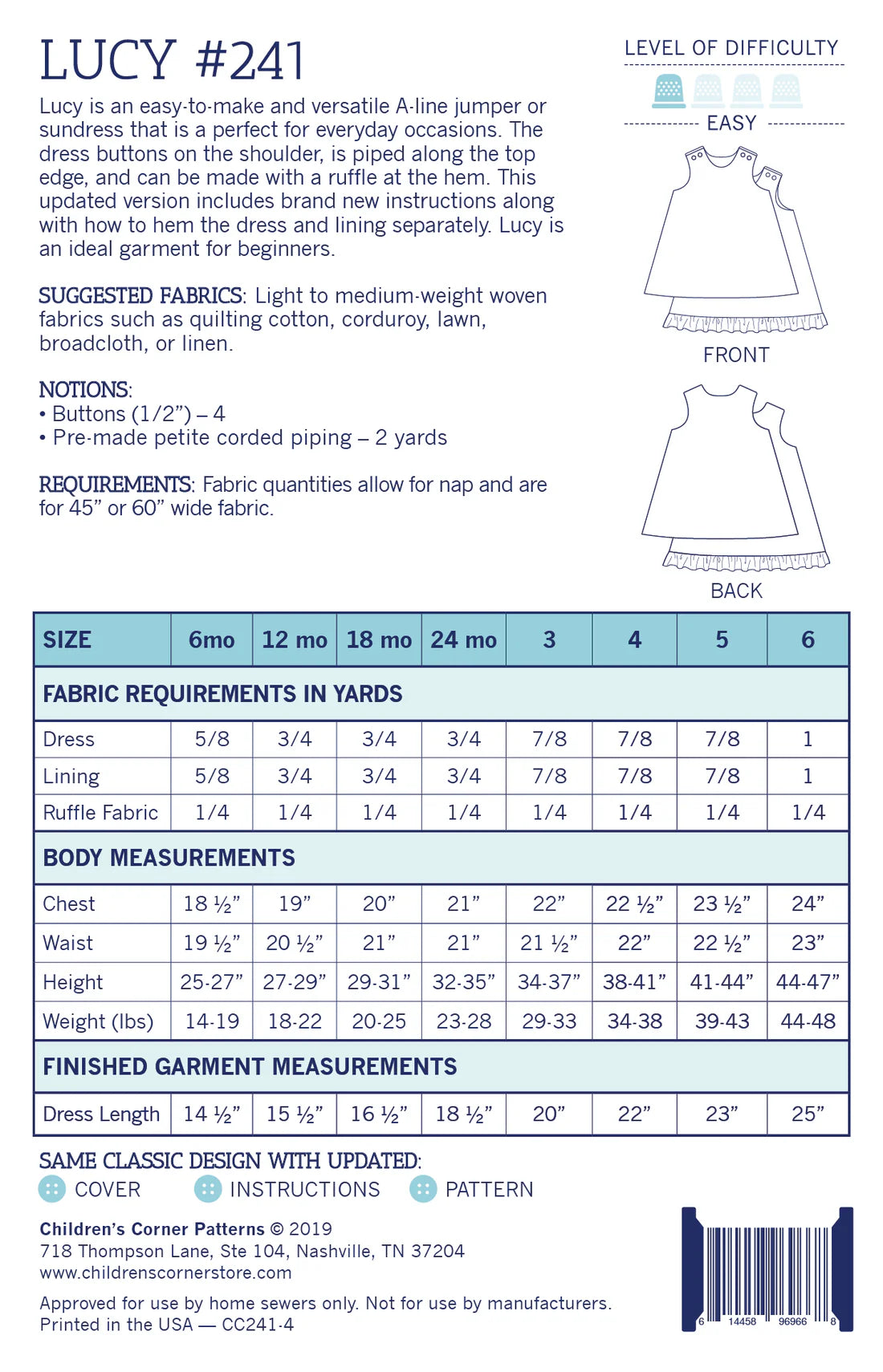 Children's Corner Patterns - Lucy