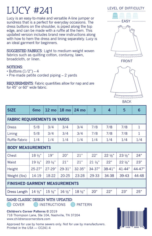 Children's Corner Patterns - Lucy