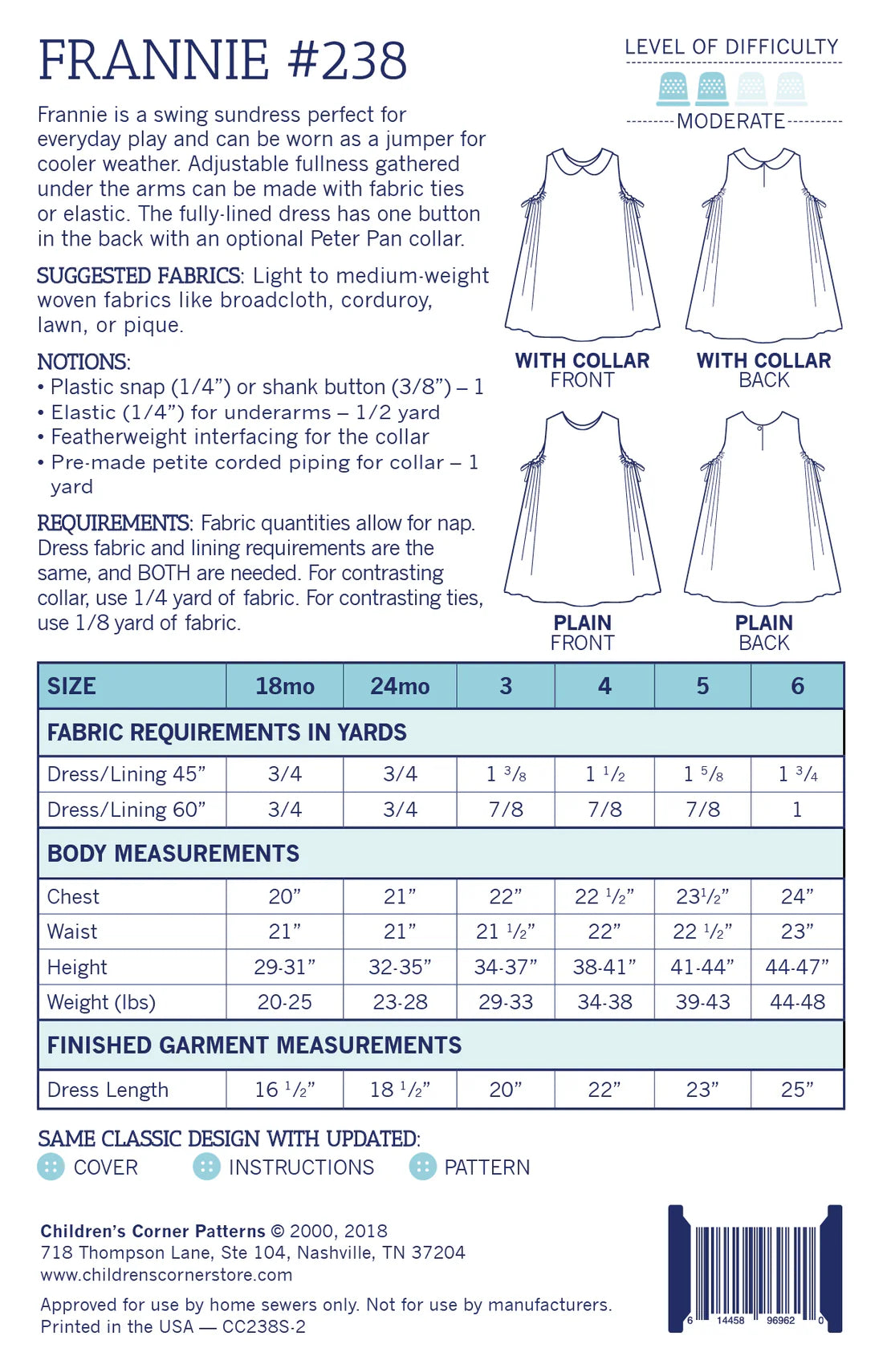 Children's Corner Patterns - Frannie