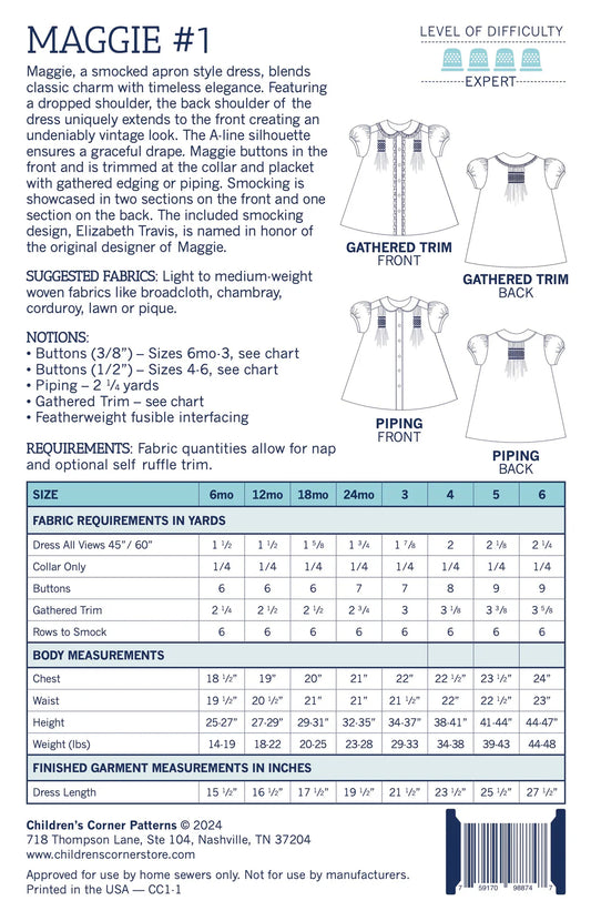 Children's Corner Patterns - Maggie