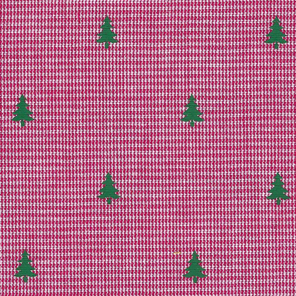Fabric Finders Print #2092-Red Microcheck with Trees