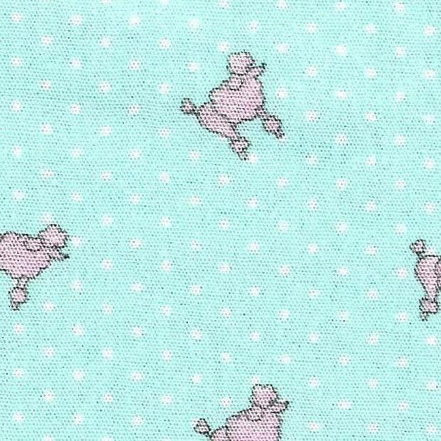 Fabric Finders Print #2712-Pink Poodles on Green