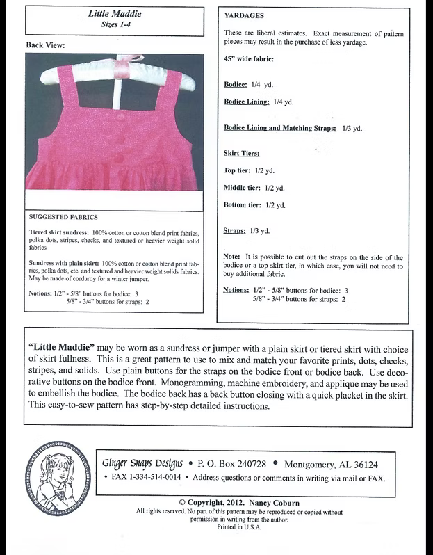 Ginger Snaps Designs-Little Maddie