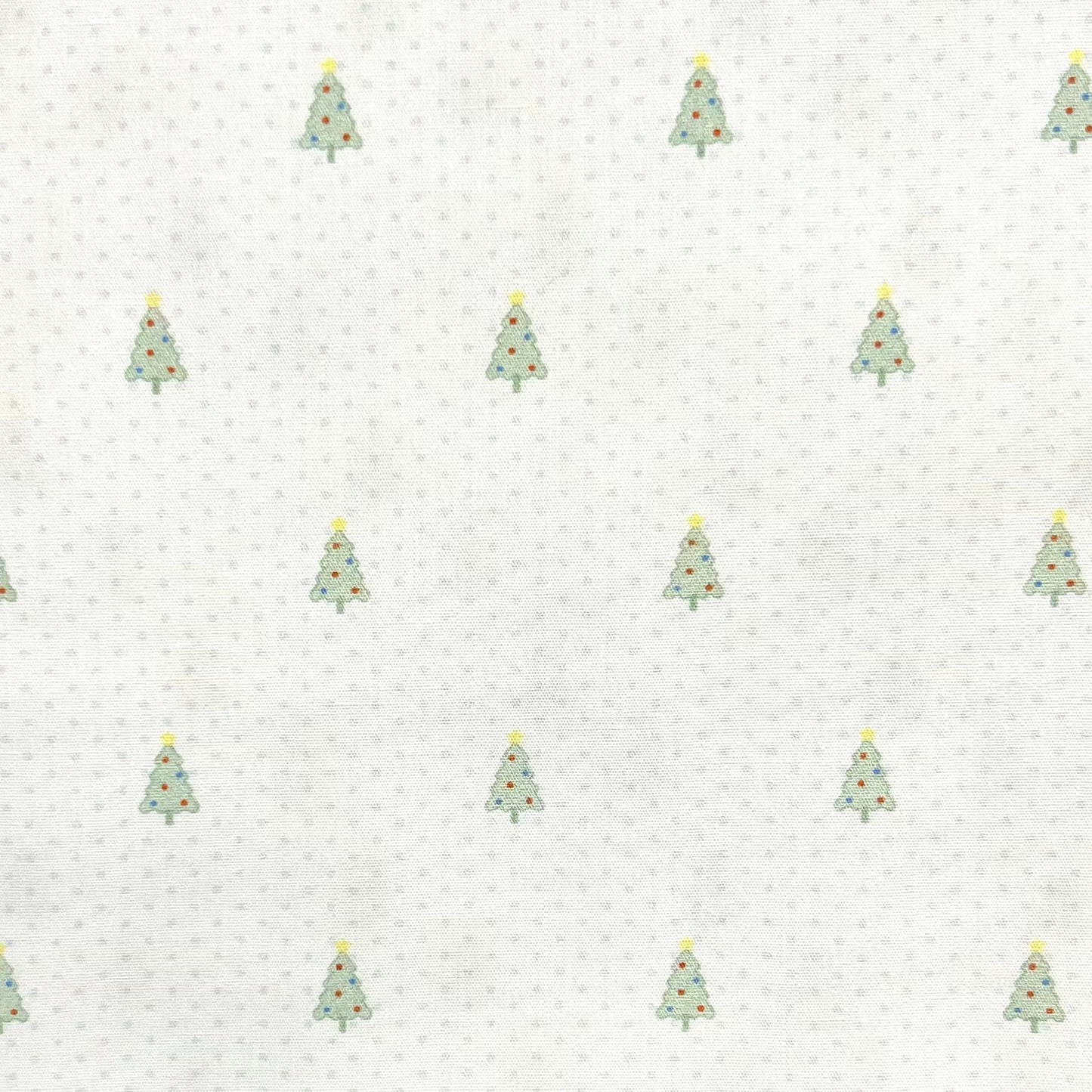 Fabric Finders Print #2858-Christmas Trees on Green Polka Dots