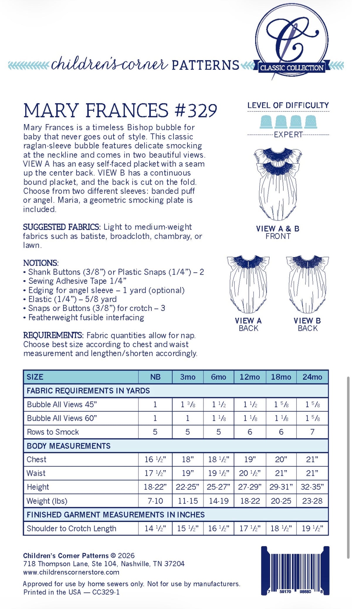 Children's Corner Patterns - Mary Frances