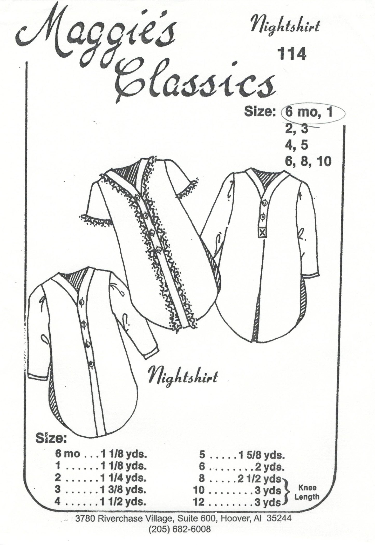 Maggie's Classics-Pattern 114 (Nightshirt)