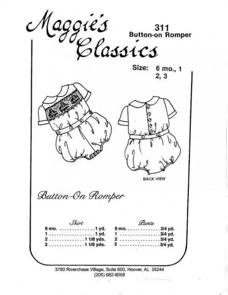 Maggie's Classics-Pattern 311 (Button-On Romper)