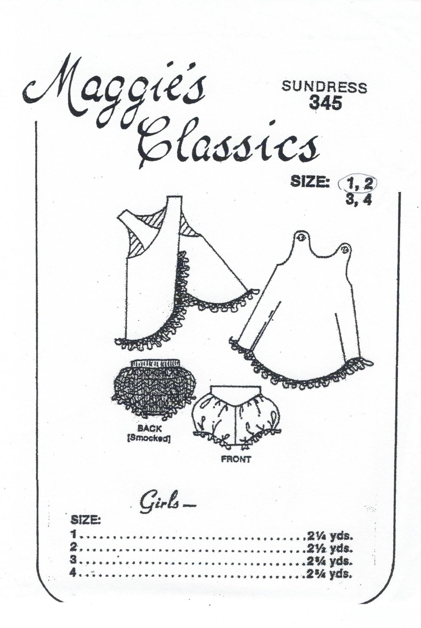 Maggie's Classics-Pattern 345 (Sundress with Bloomers)