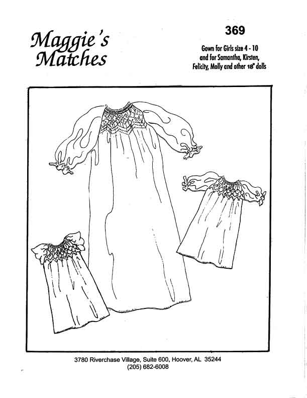 Maggie's Classics-Pattern 369 (Maggie's Matches for girls and dolls)
