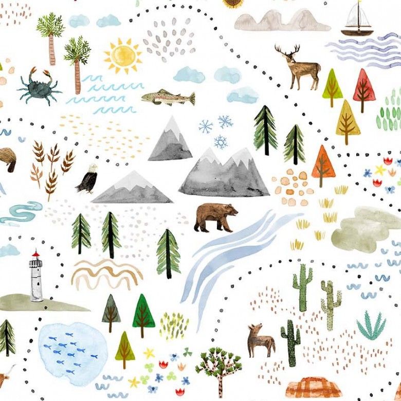 Michael Miller Fabrics-DDC9805-White-Shore to Shore