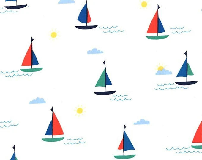 Michael Miller Fabrics-DC8325-White-Sunset Cruise
