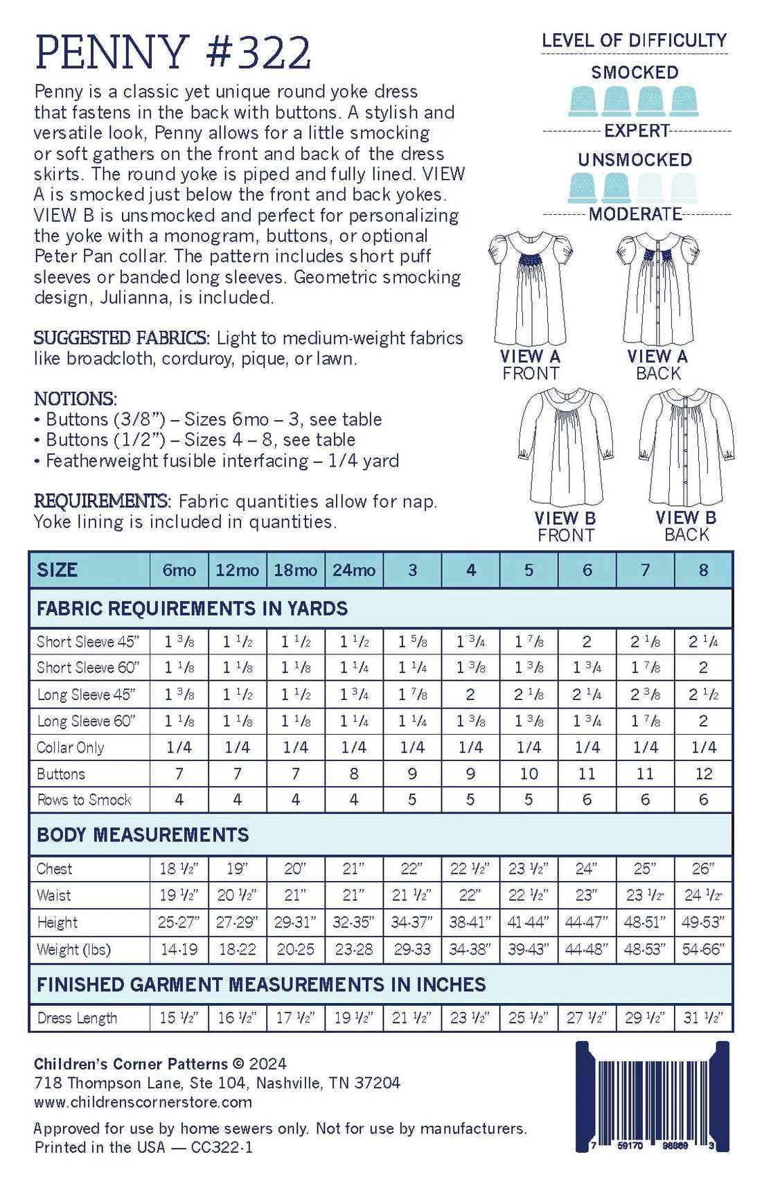 Children's Corner Patterns - Penny