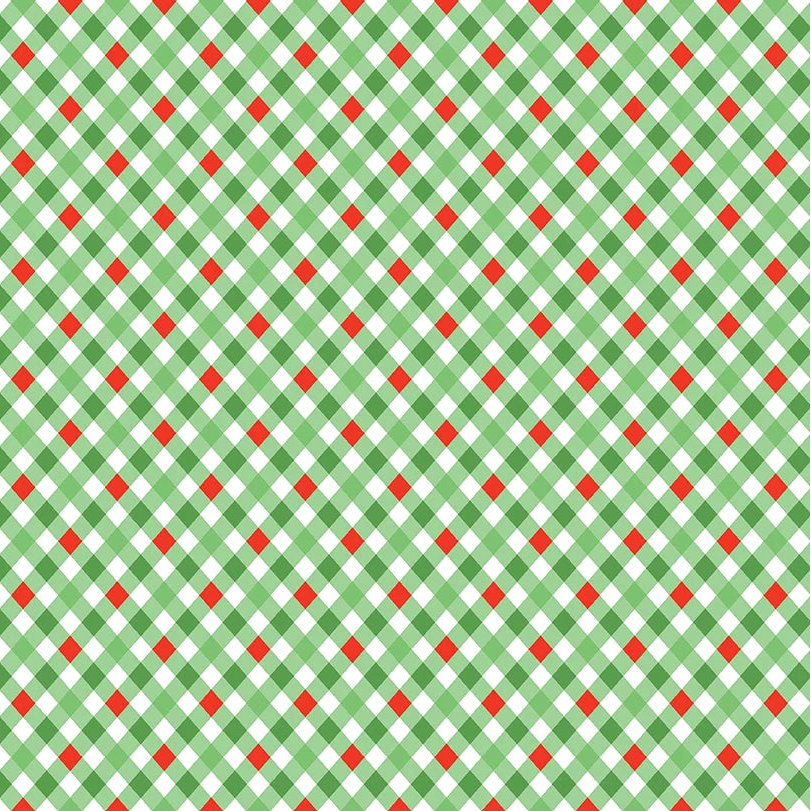 Riley Blake-Jingle Bells Plaid-Green
