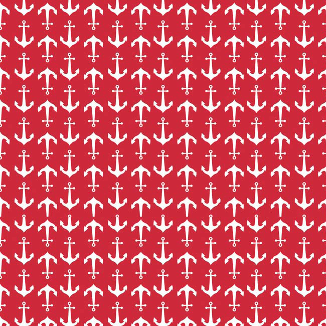 Riley Blake Knit-Holiday Banners Collection Red & White Anchors
