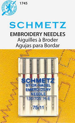Schmetz Machine Needles 1745-Embrouidery Needles-75/11