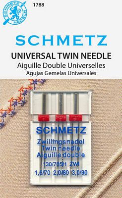 Schmetz Machine Needles 1788-Universal Twin Needle-Assorted Sizes