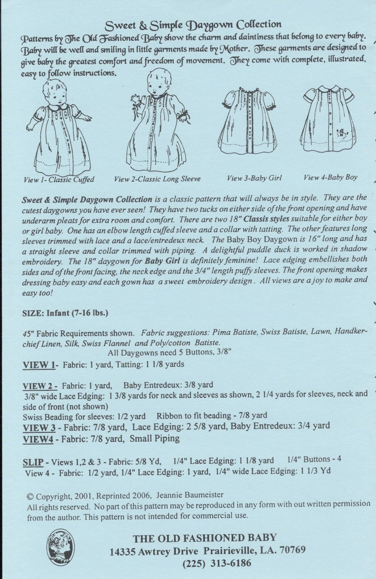 The Old Fashioned Baby - Sweet and Simple Daygowns