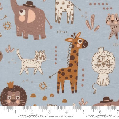 Moda Fabrics-Wildly Cute Safari-Animals-Sky