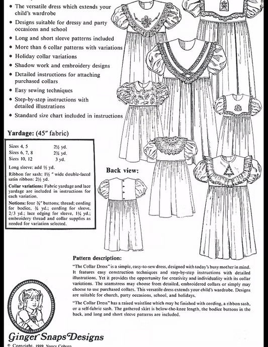 Ginger Snaps Designs-The Collar Dress