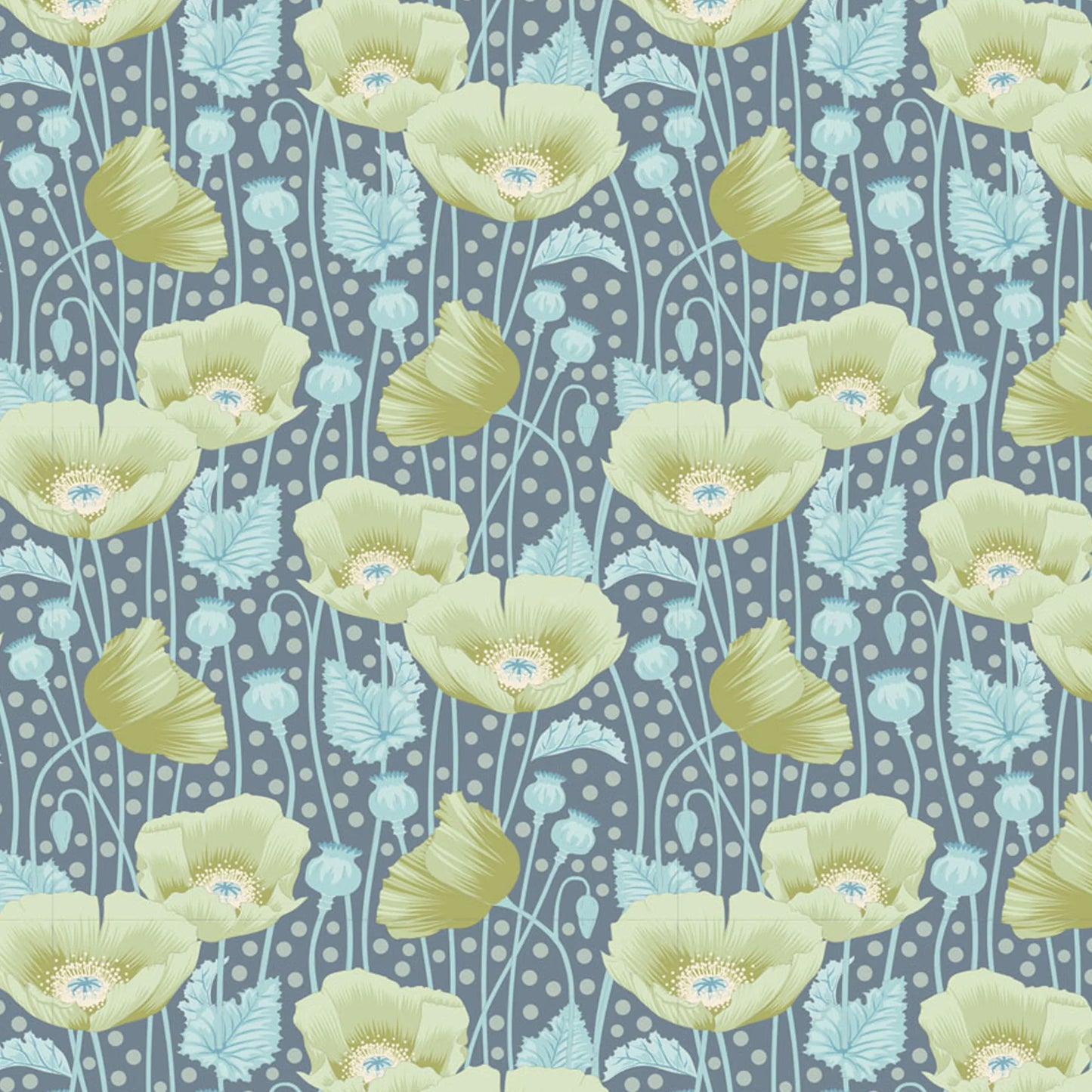 Tilda® Gardenlife-Poppies Grey Green
