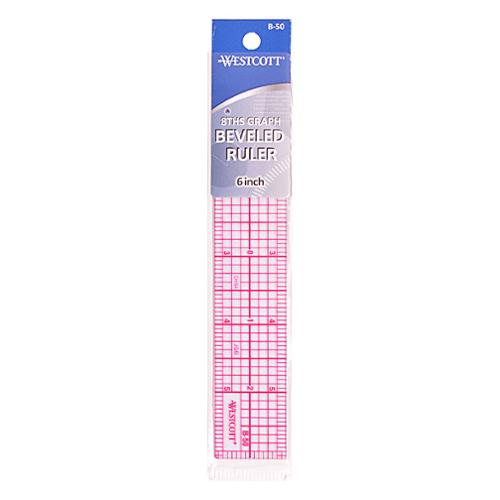 Westcott Red LIne Beveled Graph Ruler