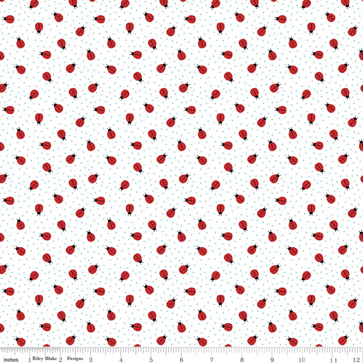 Riley Blake Quilting Cotton-Little Ladybug-Ladybugs-White