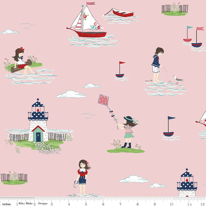 Riley Blake Quilting Cotton-Seaside-C7230-Pink