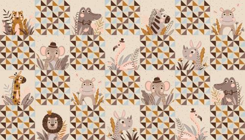 Moda Fabrics-Wildly Cute Safari-Panel
