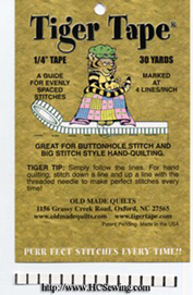 Tiger Tape - Straight Line Quilting (1/4 x 30 yds) 12 lines