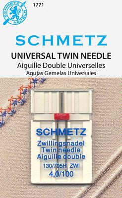 Schmetz Machine Needles 1771-Universal Twin Needle Size 4.0m-16/100