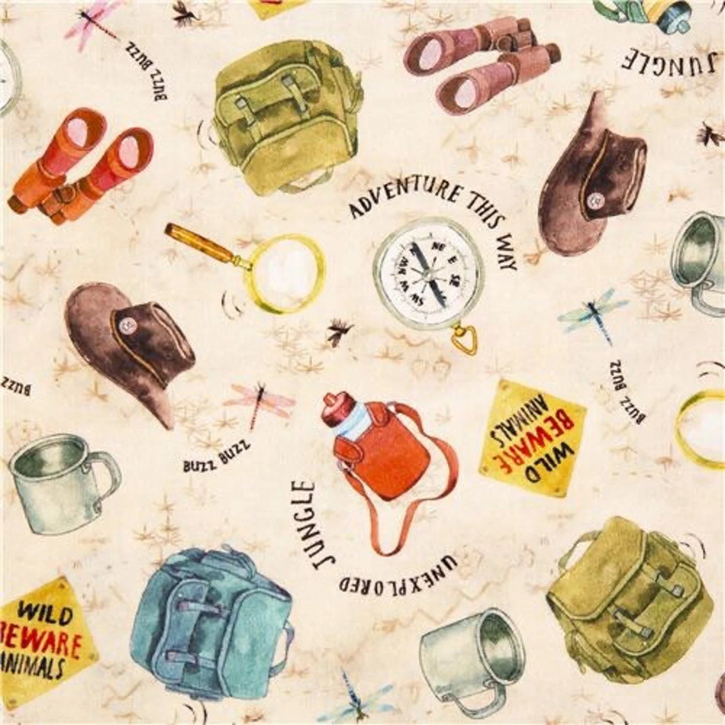 Michael Miller Fabrics-DDC10157-Beige-Adventure This Way