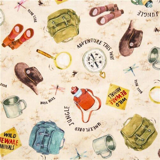 Michael Miller Fabrics-DDC10157-Beige-Adventure This Way