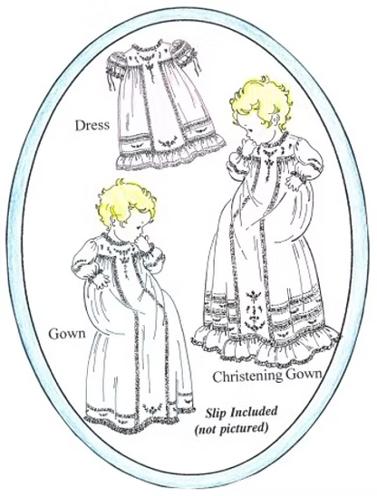The Old Fashioned Baby - Antique T-Yoke Gown, Baby Dress and Christening Gown