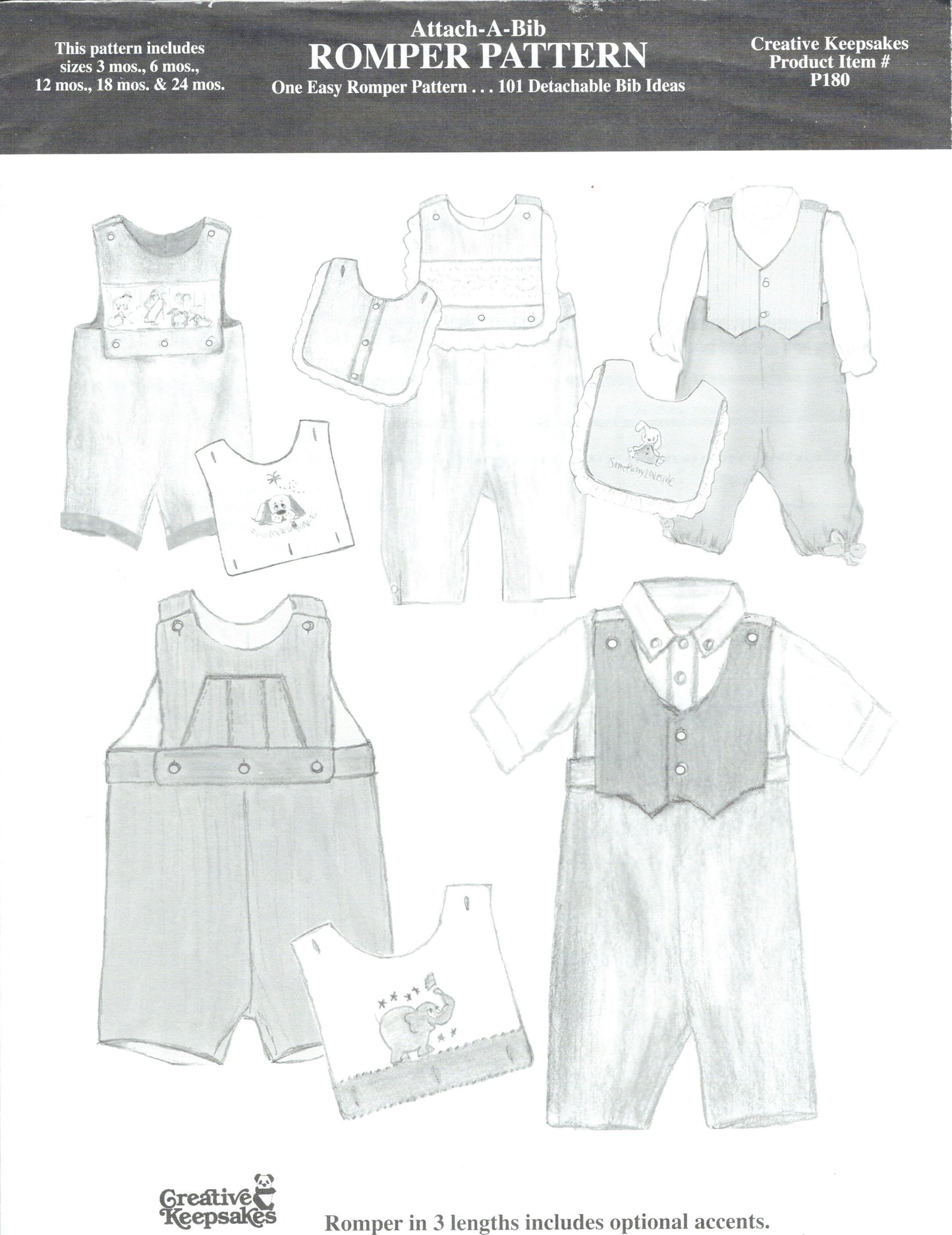 Creative Keepsakes-Attach-A-Bib Romper Pattern