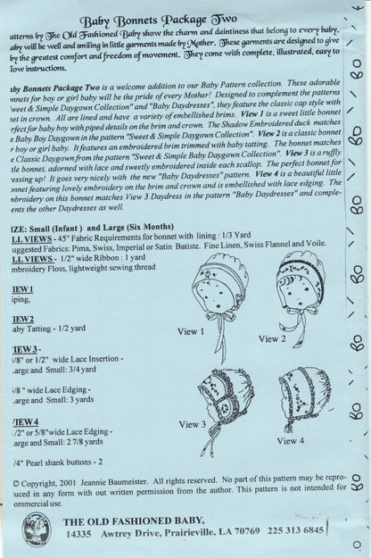 The Old Fashioned Baby - Baby Bonnets 2