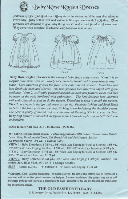 The Old Fashioned Baby - Baby Rose Raglan Dress