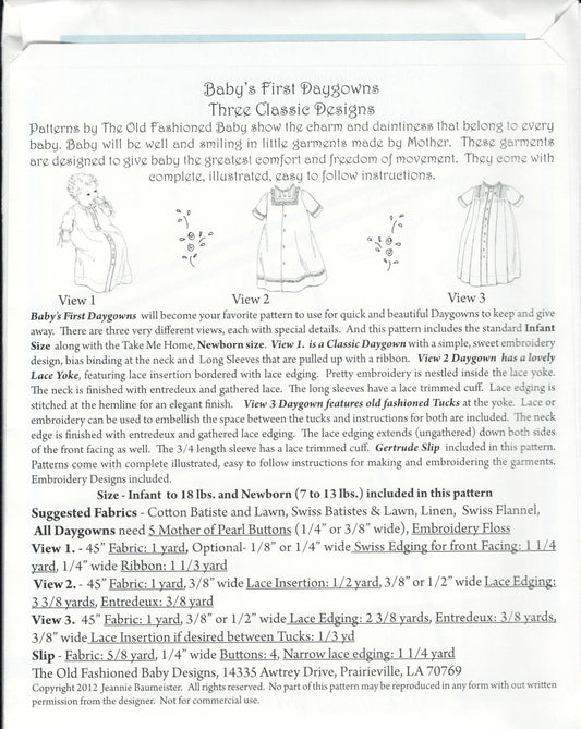 The Old Fashioned Baby - Baby's First Daygowns