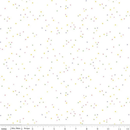 Riley Blake Quilting Cotton-Blossom-Spring on White