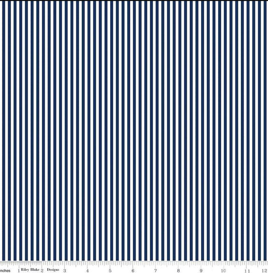 Riley Blake-Stripes 1/8"-Navy