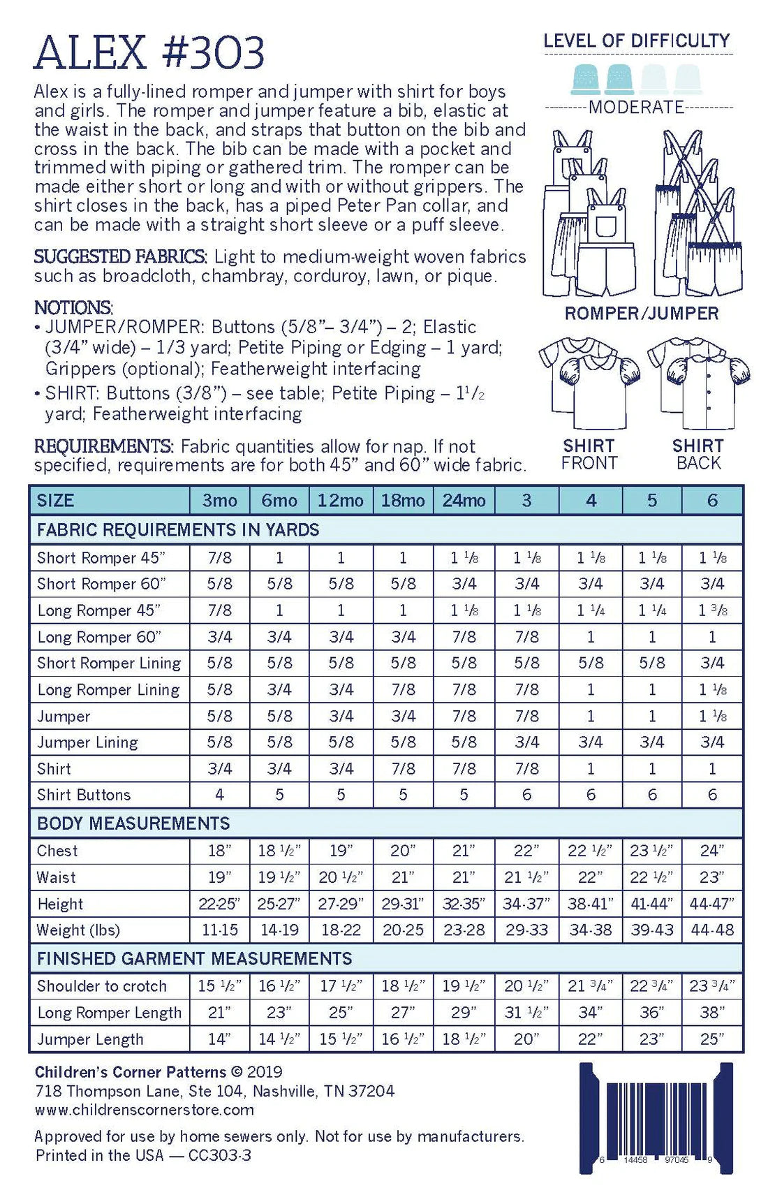 Children's Corner Patterns - Alex