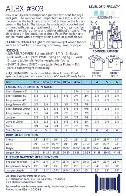 Children's Corner Patterns - Alex