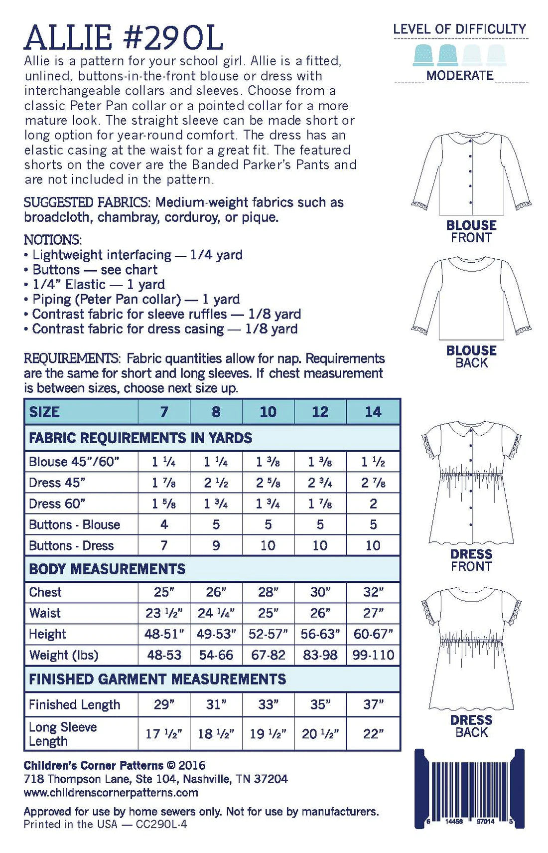 Children's Corner Patterns - Allie