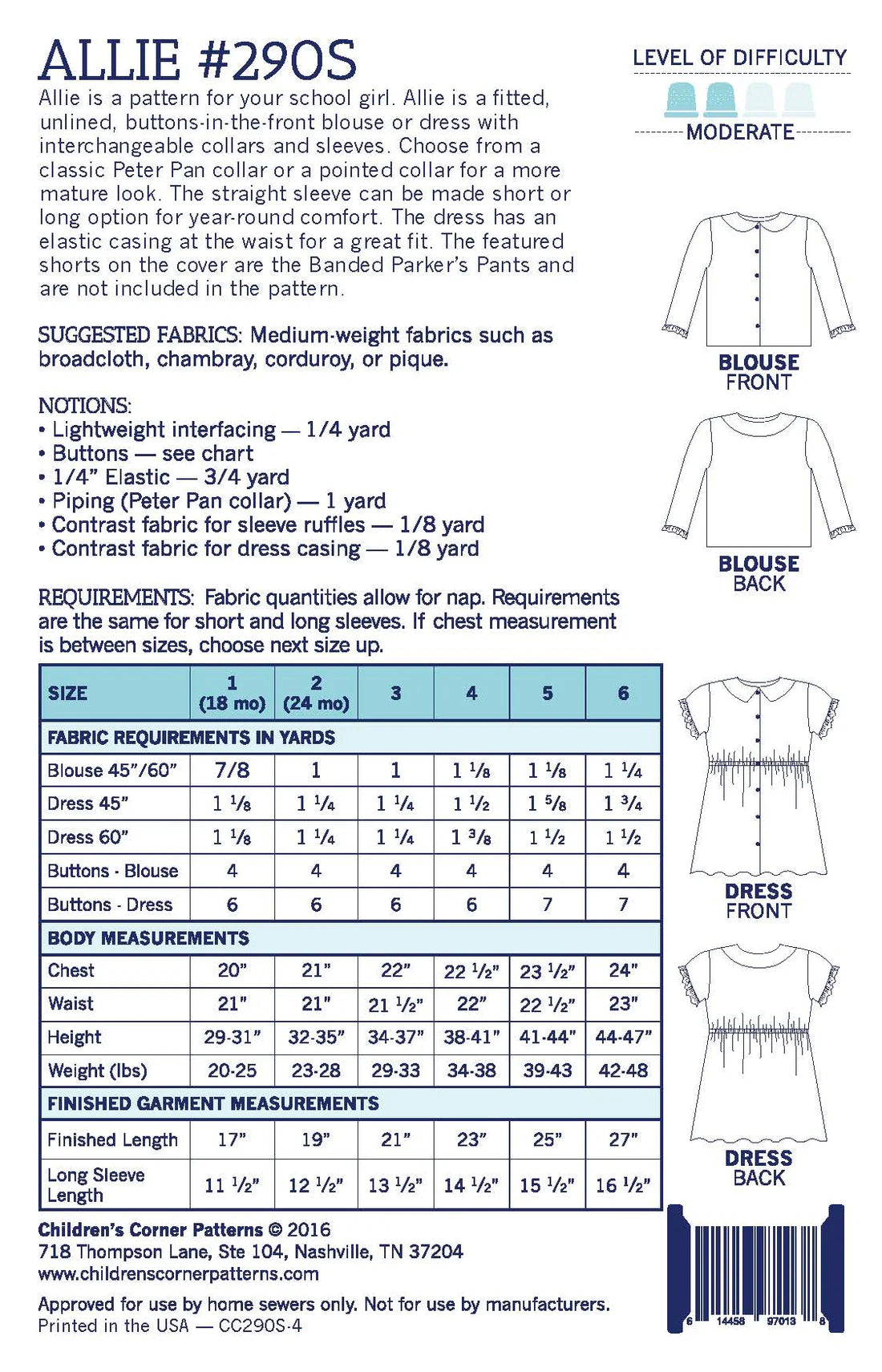 Children's Corner Patterns - Allie