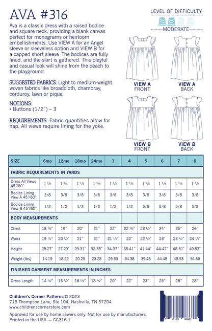 Children's Corner Patterns - Ava
