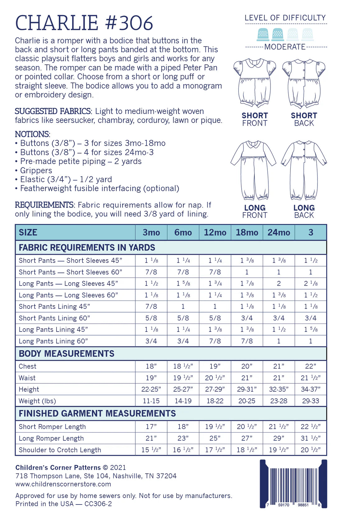 Children's Corner Patterns - Charlie