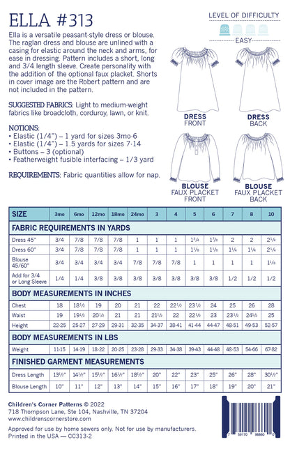 Children's Corner Patterns - Ella