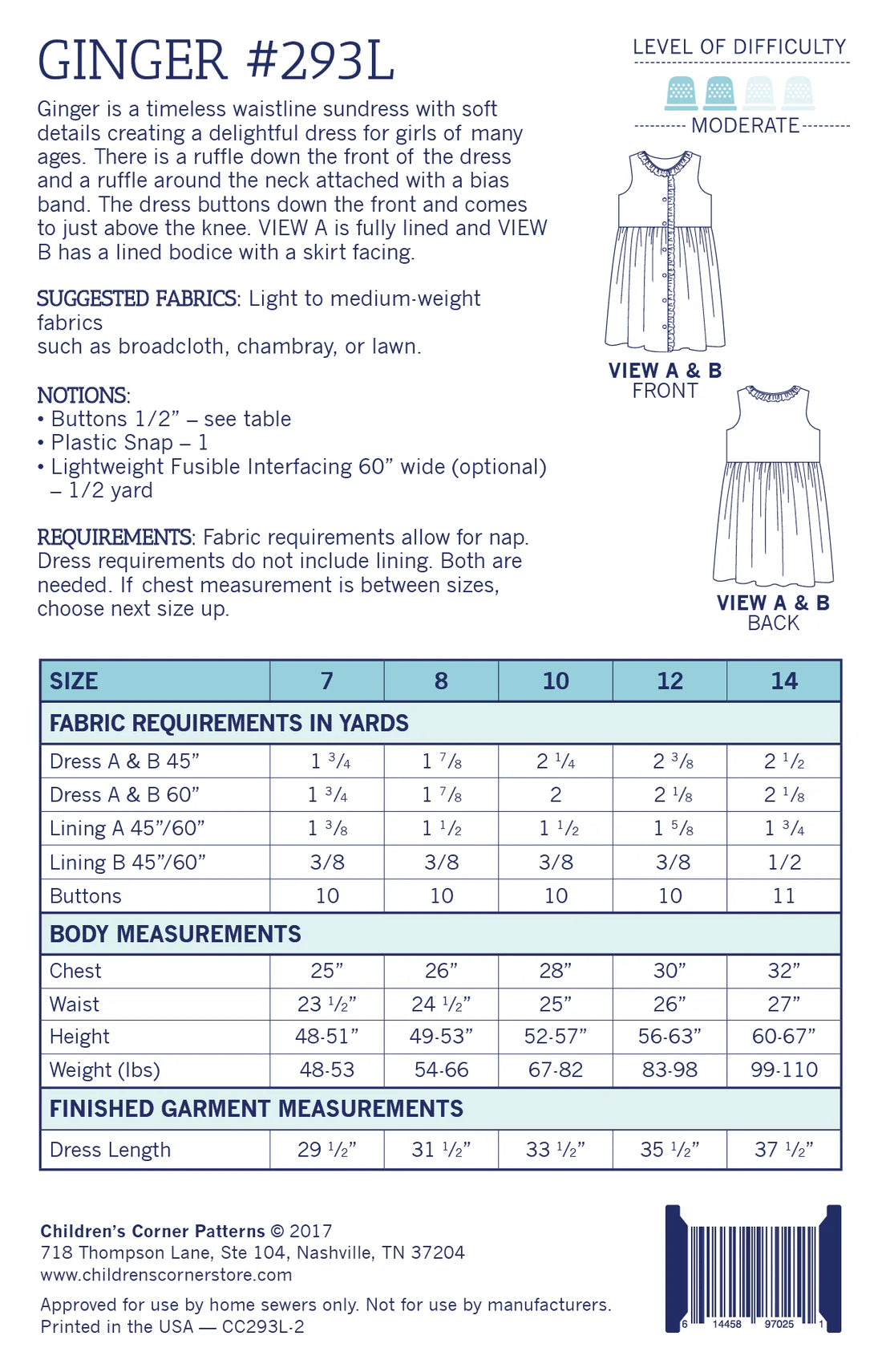 Children's Corner Patterns - Ginger