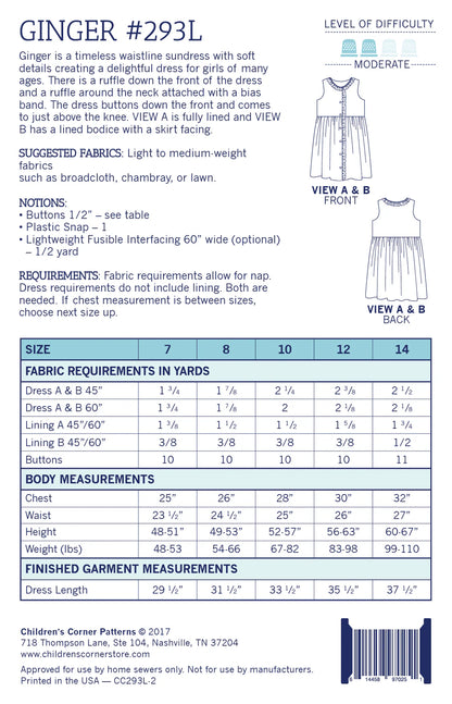 Children's Corner Patterns - Ginger